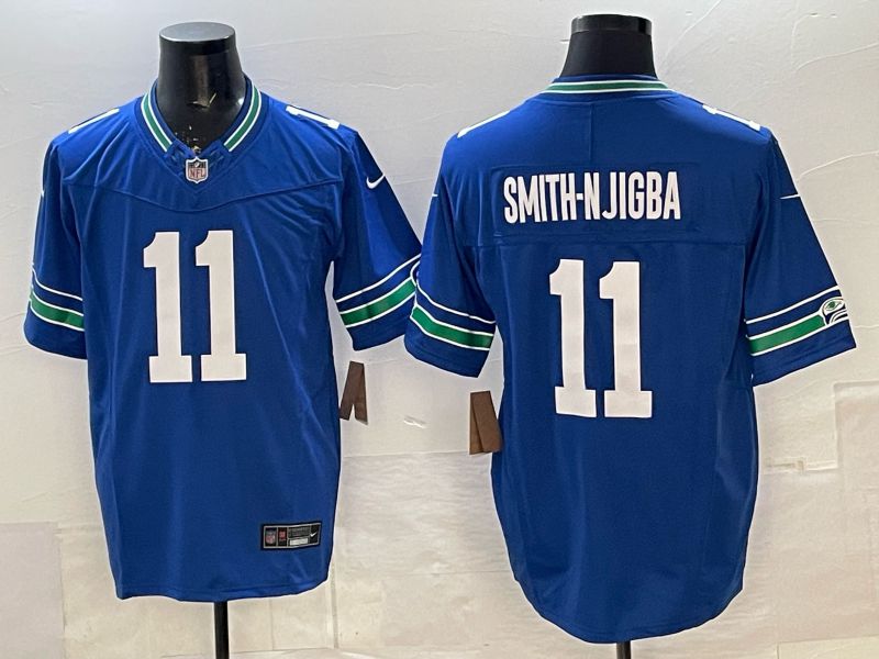 Men 2026 Seattle Seahawks #11 Smith-Njigba Blue 4th generation Nike Limited NFL Jersey style 02->seattle seahawks->NFL Jersey